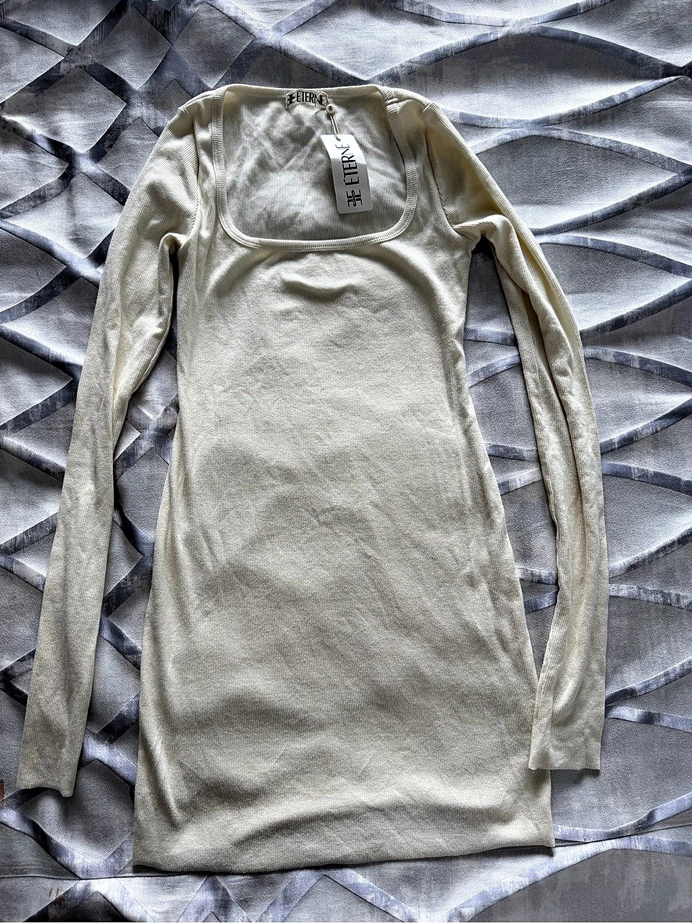 Eterne Long Sleeve Cream Dress Like New